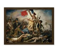 Eugène Delacroix July 28 1830 Liberty Leading the People Revolution Reproduction Painting Artwork Framed Wall Art Print A4