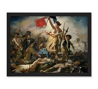 Eugène Delacroix July 28 1830 Liberty Leading the People Revolution Reproduction Painting Artwork Framed Wall Art Print A4 Artery8 Black One Size