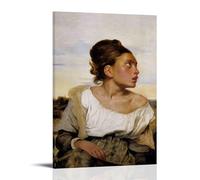 Eugène Delacroix Orphan Girl at The Cemetery - Romanticism Style Wall Art Prints Depicting A Young Girl in A White Blouse Frame 20x30inch(50x75cm)