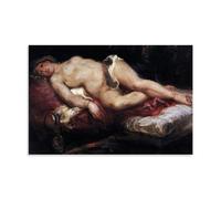 Eugene Delacroix Paintings Wall Art Poster Prints Odalisque Reclining on A Divan Painting On Canvas Wall Art Scroll Picture Print Living Room Walls Decor Homes 12x18inch(30x45cm)