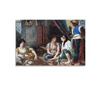 Eugène Delacroix-The Women of Algiers Fine Artwork Poster Canvas Wall Art Scroll Picture Print Living Room Walls Decor Homes 08x12inch(20x30cm)