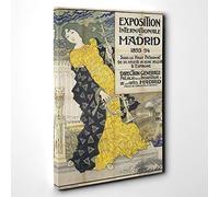 Eugene Grasset Madird Exposition Canvas Print | Gallery Wrapped 30mm Frame Wall Art | 30x20 inches | Ready to Hang | Modern Picture | Living Room Bedroom Lounge Office