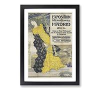 Eugene Grasset Madird Exposition Framed Print | A2 Oak Framed Wall Art | Ready to Hang | Modern Nature Picture | Living Room Bedroom Lounge Office