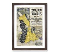 Eugene Grasset Madird Exposition Framed Print | A2 Walnut Framed Wall Art | Ready to Hang | Modern Nature Picture | Living Room Bedroom Lounge Office