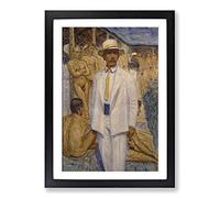 Eugene Jansson Man in a Panama Hat Framed Print | A2 Oak Framed Wall Art | Ready to Hang | Modern Nature Picture | Living Room Bedroom Lounge Office