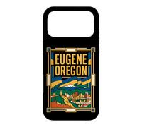 Eugene Oregon Flag Skyline Mountain Retro Vintage Art Case for iPhone 17 Pro Max