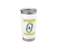 Eugene Oregon Retro Minimalist Pine Tree and OR State Map Stainless Steel Insulated Tumbler