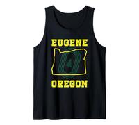 Eugene Oregon Retro Minimalist Pine Tree and OR State Map Tank Top