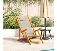 eugene wooden folding beach chair with taupe fabric seat