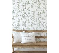 Eugenie Leaf Trail Green Wallpaper Superfresco Easy Green One Size