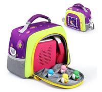 EUGOOCX Carrying Bag for Toniebox Audio Player Starter Set, Travel Storage Case Compatible with Tonies Characters, Headphones and Audio Player Organizer with Shoulder Strap (Purple)