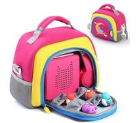 EUGOOCX Carrying Bag for Toniebox Audio Player Starter Set, Travel Storage Case Compatible with Tonies Characters, Headphones and Audio Player Organizer with Shoulder Strap (Rose Red)