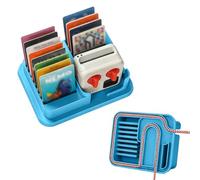 EUGOOCX Desktop Stand Compatible with Yoto Mini Player & Auido Cards，Blue | Yoto Mini Dock Display Stand Card Holder, holds up to 48 Cards, with Cable Routing for Daily Use & Travel