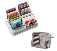 EUGOOCX Desktop Stand Compatible with Yoto Mini Player & Auido Cards，Gray | Yoto Mini Dock Display Stand Card Holder, holds up to 48 Cards, with Cable Routing for Daily Use & Travel