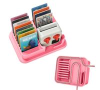 EUGOOCX Desktop Stand Compatible with Yoto Mini Player & Auido Cards，Pink | Yoto Mini Dock Display Stand Card Holder, holds up to 48 Cards, with Cable Routing for Daily Use & Travel