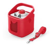 EUGOOCX Silicone Protective Case Compatible with Toniebox 2 & 1, Audio Player Jacket Dustproof Sleeve with Carry Handle and Shoulder Strap (Red)