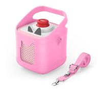 EUGOOCX Silicone Protective Case Compatible with Toniebox 2 & 1, Audio Player Jacket Dustproof Sleeve with Carry Handle and Shoulder Strap (Pink)