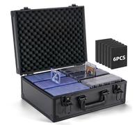 Eugsph Trading Card Storage Box for 3" X 4" 35pt Toploaders 600+, Sturdy Secure Large Capacity Hard Case with 6 Foam Stoppers, Fits Toploader Magnetic Holders MTG Baseball Sports Card Storage Box Case