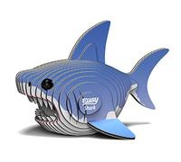 EUGY 650019 Shark, 3D Animal Puzzle for Children and Adults to Assemble, DIY Animal Figure, Craft Set from 6 Years, EH-019