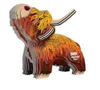 EUGY 650106 Highland Cow 3D Animal Puzzle for Children and Adults to Assemble, DIY Animal Figure, Craft Set from 6 Years, Brown Ca