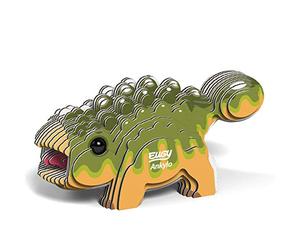 EUGY Eco-Friendly 3D Paper Puzzle (Ankylosaur) | Screen Free Build, Finishes In About 30 Minutes, Pre Cut Parts, No Scissors Needed, Fun Facts Card, Stands As Shelf Decor