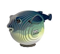EUGY Puffer Fish - 3D Puzzle No.138 - Creative Recycled Cardboard Toy - For Children from 6 Years and Adults to 99 Years - Educational and Environmentally Friendly Puzzle