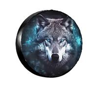 Eugzak 16" Spare Tire Cover for Truck, Trailer, SUV - Wolf, Polyester, Weatherproof, Universal Fit