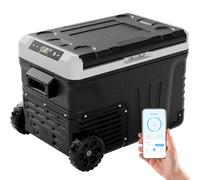 EUHOMY 12V Car Refrigerator, 35L Camping fridge, Portable Freezer 12V/24V DC 220-240V AC, Car Fridge -20℃~20℃ with APP control, Cooler with Wheels & 2 Baskets for Travel,Camping,RV