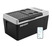 EUHOMY 18L Camping Fridge Freezer [-20℃~20℃] | 15-Min Rapid Cooling | APP Control | 12/24V DC & 240V AC | 3 Battery Protections | ECO/MAX Modes | <42dB Compressor Fridge for Camping, Travel, Boat