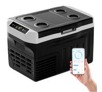 EUHOMY 21L Car Fridge Freezer (-20℃~20℃) | Compressor Cooler 12/24V DC & 230V AC (UK Plug) | Ultra - Quiet<43dB | APP Control & Energy Saving Mode | for Caravan, Camping, Home, RV