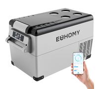EUHOMY 30.6L Portable Compressor Fridge - 12/24V DC & 100-240V AC Car Fridge with App Control &LCD Panel | Fast Cooling (-20°C to 20°C) | Energy-Efficient 45W Camping Fridge for Trucks, Home & Travel
