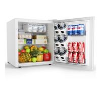EUHOMY 46L Mini Fridge - Small Table Top Fridge with Reversible Door & Chiller Box, 7-Level Adjustable Thermostat, Low Noise (39 dB) - Perfect for Bedroom & Office, Energy Efficient, White