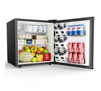 EUHOMY 46L Mini Fridge - Small Table Top Fridge with Reversible Door & Chiller Box, 7-Level Adjustable Thermostat, Low Noise (39 dB) - Perfect for Bedroom & Office, Energy Efficient, Black