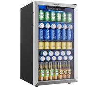 EUHOMY 93L Drinks Fridge, 126 Can Beer Fridge with Glass Door, Wine fridge with Adjustable Shelves for Soda Beer or Wine