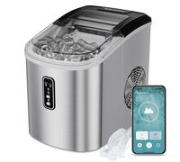 EUHOMY Countertop Ice Maker - Self-Cleaning Function - 9 Cubes in 6 Minutes - Portable Ice Cube Maker with Ice Scoop & Basket - For Home, Kitchen, Office, Bar