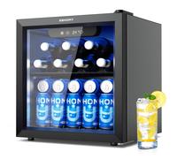 EUHOMY Drinks Fridge, Beer Fridge with Glass Door 55 Can, Wine Fridge