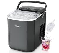 EUHOMY Ice Maker, 9 Cube in 6 Min, Bullet Ice maker, 2 Size Cube, Countertop Ice Machine, 12kg/Day, Self-Cleaning with Ice Scoop & Basket, for Home//Kitchen/Office/RV, Black