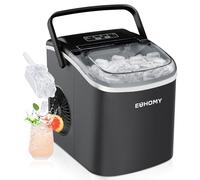 EUHOMY Ice Maker Machine Countertop Ice Cube Maker, Self-Cleaning Function,9 Cubes in 6 Mins,Portable Ice Cube Maker Machines with Ice Scoop & Basket for Home/Kitchen/Office/Bar, Black