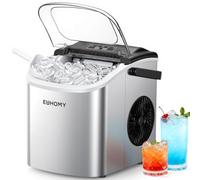 EUHOMY Ice Maker Machine Countertop Ice Cube Maker with Portable Handle, 9 Ice Cubes in 6 Mins, 12 kg in 24 Hrs Self-Cleaning Compact Ice Maker, with Ice Scoop and Basket for Home/Kitchen/Office/Bar