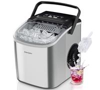 EUHOMY Ice Maker Machine Countertop Ice Cube Maker with Self-Cleaning Function,9 Cubes in 6 Mins,Portable Ice Cube Maker Machines with Ice Scoop & Basket for Home/Kitchen/Office/Bar