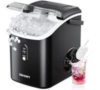 EUHOMY Nugget Ice Maker, Chewable Pellet Ice Machine with Self-Cleaning and Handle, Ready in 6 Mins, 15.5kg/24H, Removable Top Cover, One-Click Operation, Ice Cube Maker for Kitchen, Office
