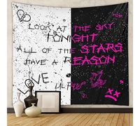 Euibziy Rapper Wall Tapestry Lil Peep Tapestries Juice Wrld Black and White Star Tapestry for Bedroom Dorm Hip Hop Home Decorations Wall Hanging 51.2 x 59.1 inch