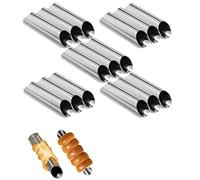 EUICAE Cannoli Tubes, 5 inch Large Stainless Steel Cannoli Forms Non-stick cream horn Danish Pastry Molds for Croissant Shell Cream Roll Pack of 15
