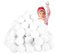 EUIEUT 50 Pieces Fake Snowballs 5cm Artificial Snowballs Soft Indoor Christmas Snowballs Realistic White Plush Snow Balls for Winter Game,Xmas Trees,Kids Adults Indoor Outdoor Snow Fights Game