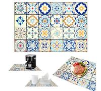 EUIEUT Dish Drying Mat Quick Dry Coffee Machine Mat 40 x 60 cm Super Absorbent Draining Mat Sink Drainer Mat Non Slip Draining Board Mat for Kitchen Counter Pets Worktops Bar