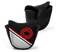 EUIEUT Putter Head Covers Black Mallet Putter Headcover Premium Club Head Protector Red Circle Magnetic Closure Half Round for Golf Headcover Scotty Cameron Taylormade Odyssey Club