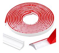 EUIEUT PVC Quadrant Trim White Peel and Stick Molding Trim Flexible Wall Corner Edging Strip Self Adhesive Skirting Board Trim for Corner Decor, Floor Window Door Ceiling, Laminate Flooring (12x9mm)