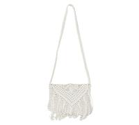 EUIEUT White Crossbody Bag Handmade Crochet Handbags Holiday Tassel Beach Shoulder Bag Small Clutch Bag Mobile Phone Bag Straw Messenger Bag for Summer Beach Travel Vocation