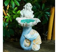 Euiroet 12" Mermaid Solar Night Garden Light, Solar Powered Large Statue, Unique Yard Art Sculpture, Outdoor Decor, Landscape Path Light, for Mom, Patio, Lawn, Balcony, Porch,Backyard