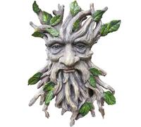 Euiroet Charming Tree Face Garden Decor, Whimsical Old for Man Resin Statue with Foliage Features, Large Outdoor Tree Hugger for Yard Art,Halloween Trees Decorations Outdoor Wall Mounted Statue